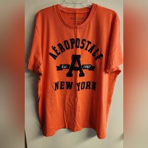 Aeropostale Orange Short Sleeve Tee with Graphic Print